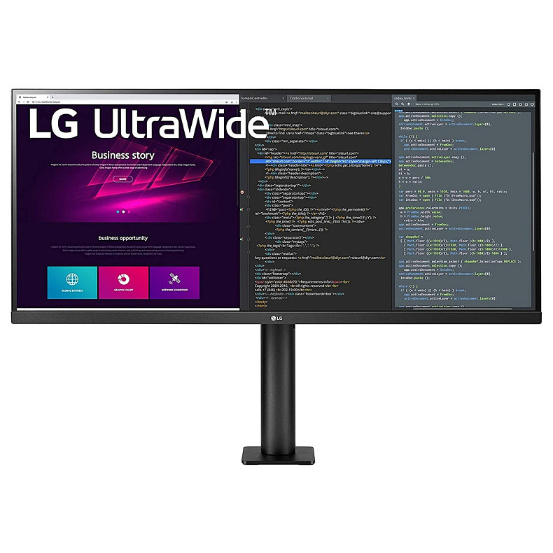 Монитор LG 34" 34WN780-B 2xHDMI, DP, USB, Audio, IPS, 3440x1440, 21:9, sRGB 99%, FreeSync, HAS, HDR