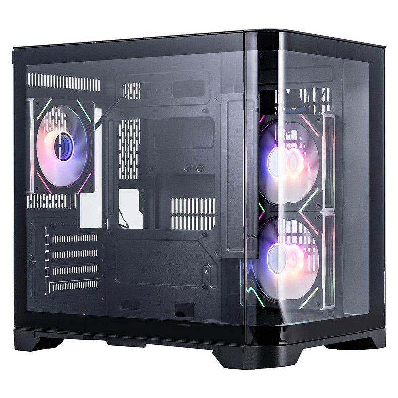 Корпус 1stPlayer UV5-BK-2FC7R-1FC7 Black без БП