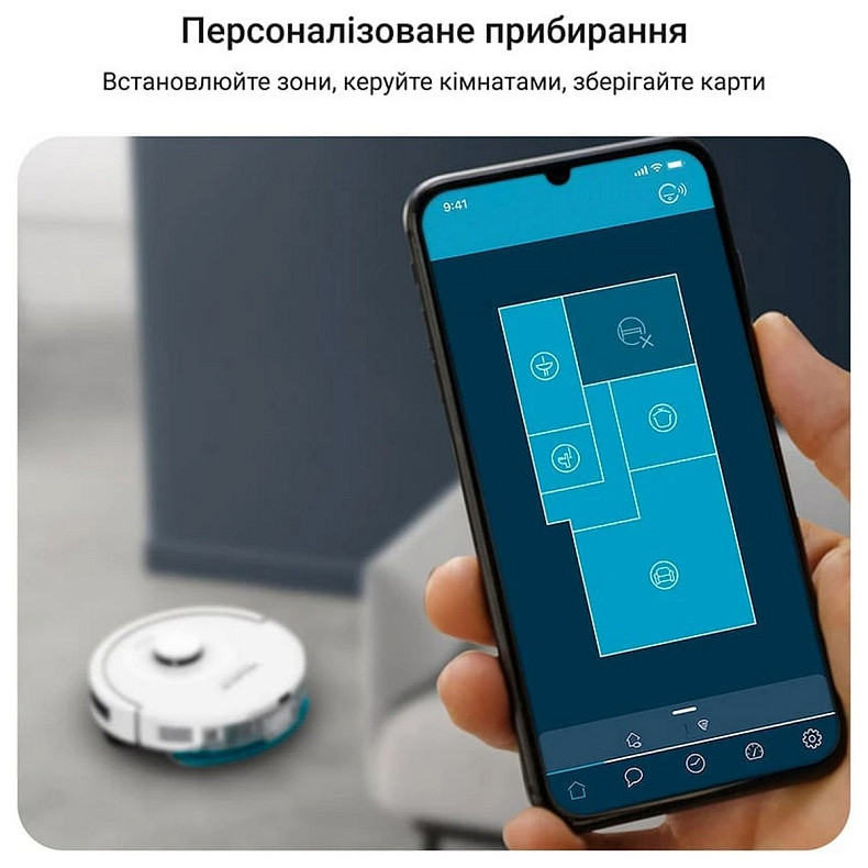 Робот-пилосос Rowenta миючий X-PLORER Serie 90+, 6000ПаВт, h=9.7см, 0.26л, конт пил -0.29л, автон. р