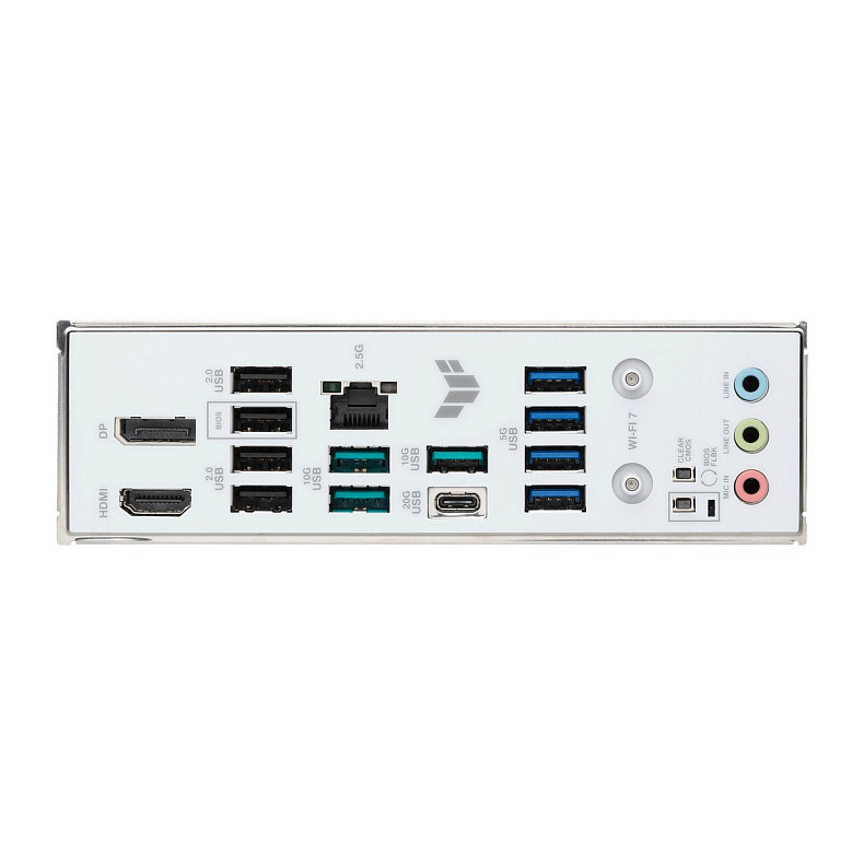 Материнcька плата ASUS TUF GAMING B850M-PLUS WIFI7 W sAM5 B850 4xDDR5 M.2 HDMI DP Wi-Fi BT mATX біли