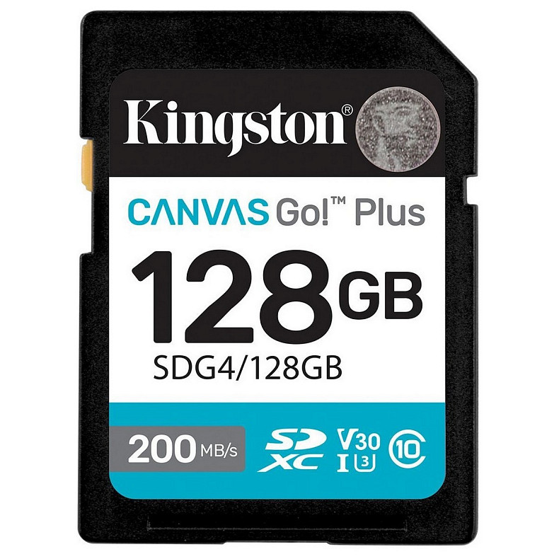 Карта памяти Kingston SD 128GB C10 UHS-I U3 V30 R200MB/s