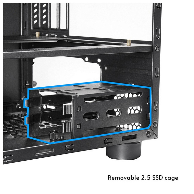Корпус Chieftec THE CUBE CI-03B-OP, без БЖ, fan 20cm, mATX, Black