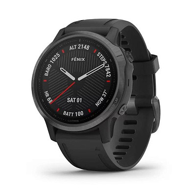 Мультиспортивные часы GARMIN Fenix 6S Sapphire  Carbon Grey DLC with Black Band