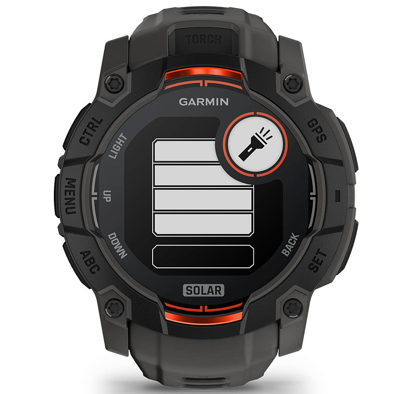 Спортивний годинник GARMIN Instinct 3 50mm Solar Black with Charcoal Silicone