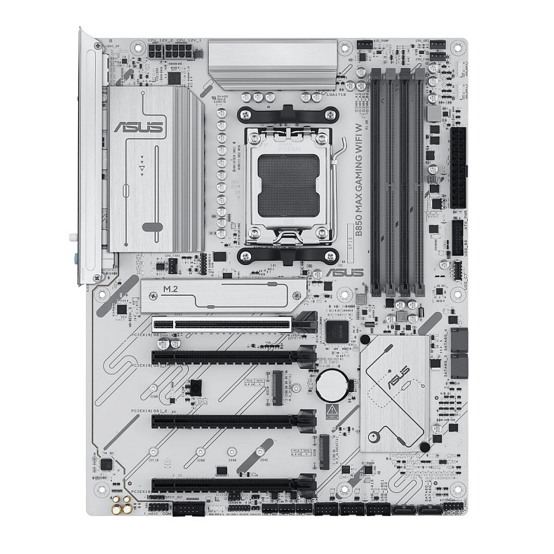 Материнcька плата ASUS B850 MAX GAMING WIFI W sAM5 B850 4xDDR5 M.2 HDMI DP WiFi BT ATX білий