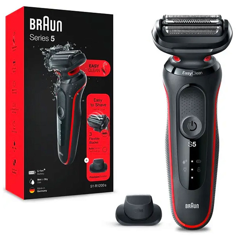 Електробритва Braun Series 5 51-R1200s BLACK / RED