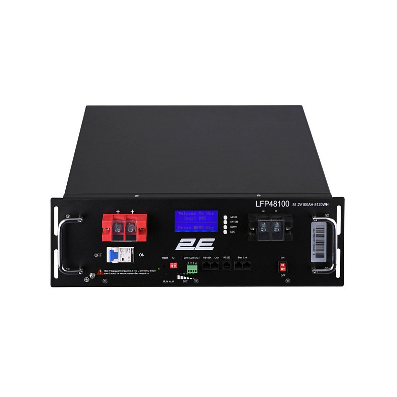 Акумуляторна батарея 2E LFP48, 48V, 100Ah, 19" LCD 16S