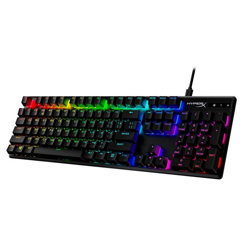 Клавіатура HyperX Alloy Origins Red RGB PBT ENG/RU Black (639N3AA) USB