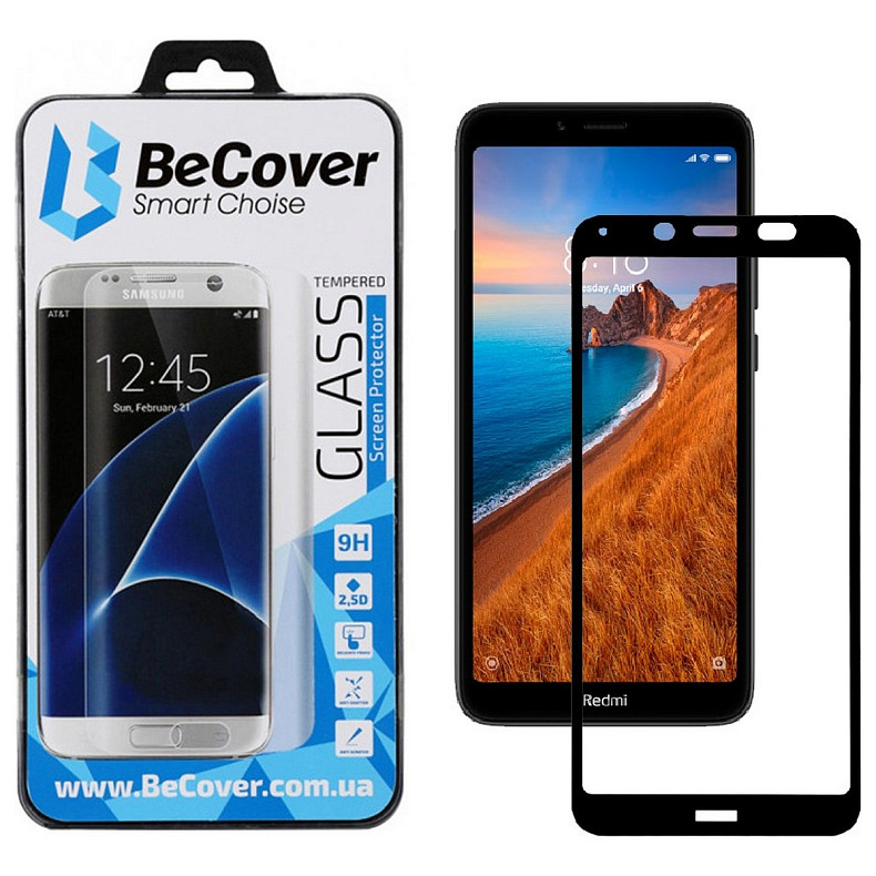 Защитное стекло BeCover для Xiaomi Redmi 7A Black (703886)