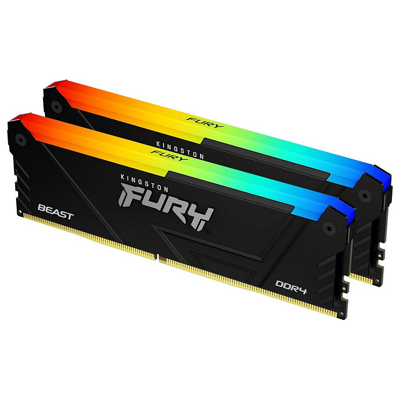 ОЗУ Kingston Fury Beast DDR4 2x16GB 3200MHz RGB (KF432C16BB12AK2/32WP)