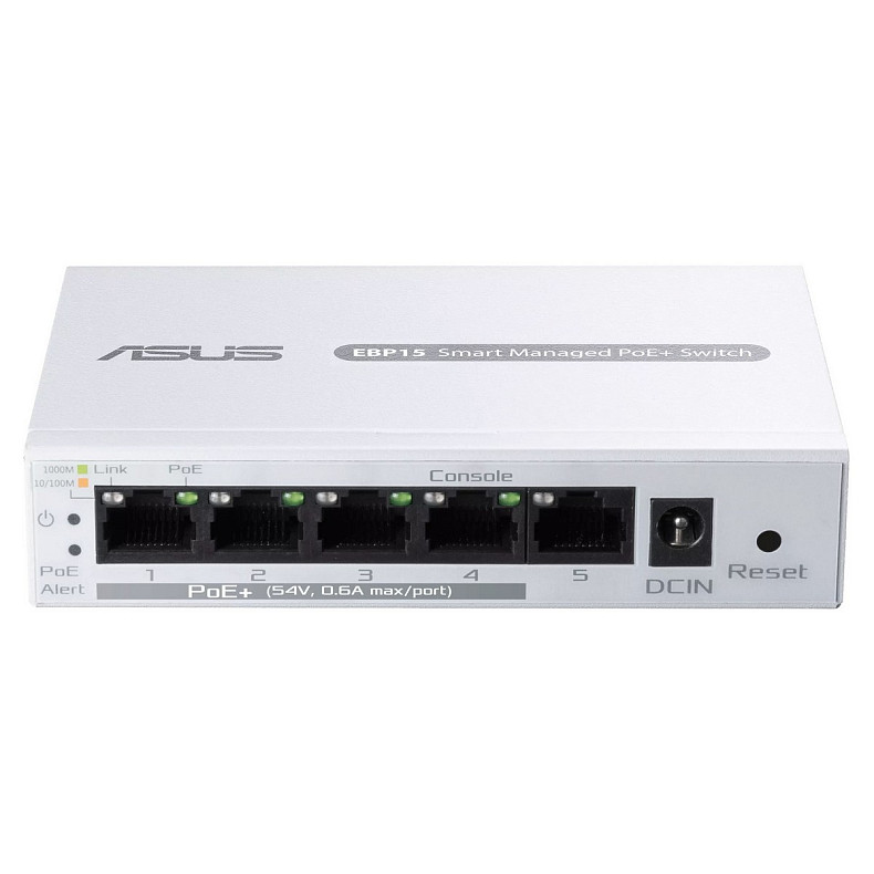 Комутатор ASUS ExpertWiFi EBP15 5xGE (4xPoE), 60Вт, Керований L2+