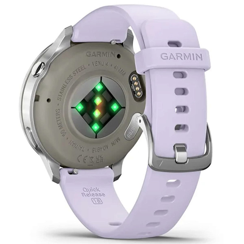 Смарт-годинник GARMIN Venu 4 41 mm Silver with Periwinkle Silicone Band (010-03013-01)