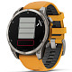 Спортивные часы GARMIN Fenix 8 47mm AMOLED Sapphire Graphite DLC Titanium with Spark Orange Silicone Band