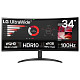 Монітор LG 34" 34WR50QK-B 2xHDMI, DP, Audio, VA, 3440x1440, 21:9, 100Hz, sRGB 99%, CURVED, FreeSync,