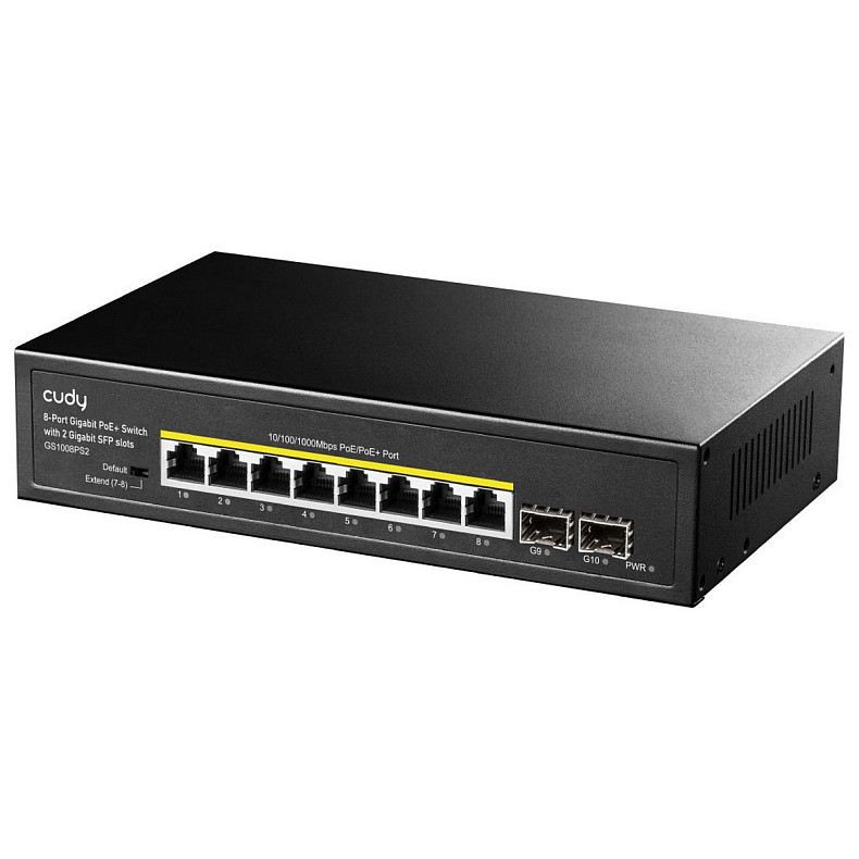Коммутатор Cudy GS1008PS2, 8-Port Gigabit PoE+ Switch with 2 Gigabit SFP slot 120W