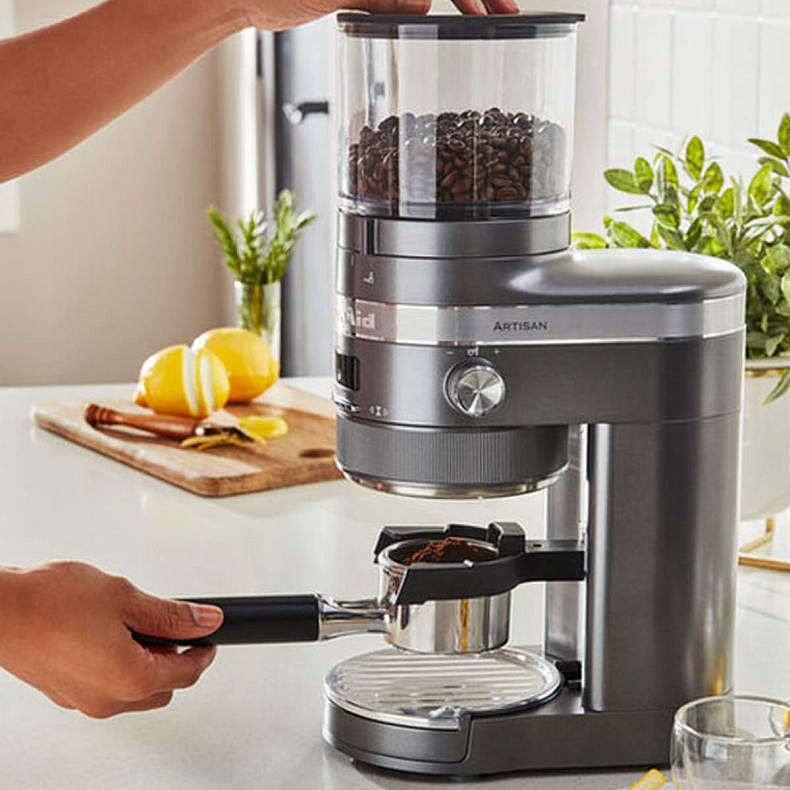 Кофемолка KitchenAid Artisan 5KCG8433EMS серебряный медальон