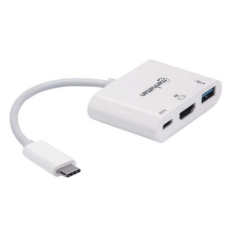 Док-станция USB3.1 Type-C --> HDMI/USB 3.0/PD 60W 4-in-1 White Manhattan