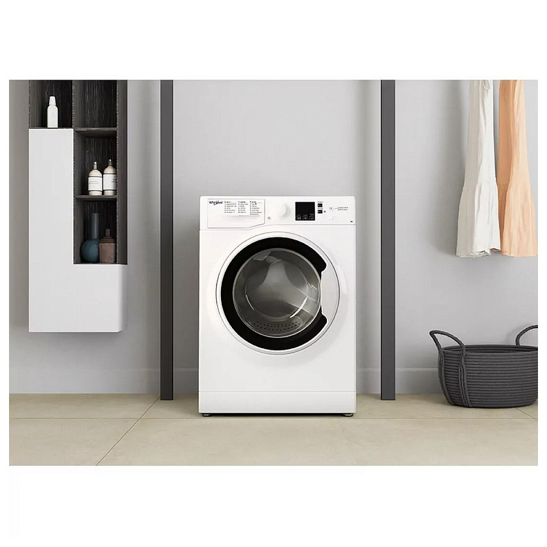 Стиральная машина Whirlpool фронтальная, 6кг, 1200, A+++, 43см, дисплей, инвертор, черный люк, белый