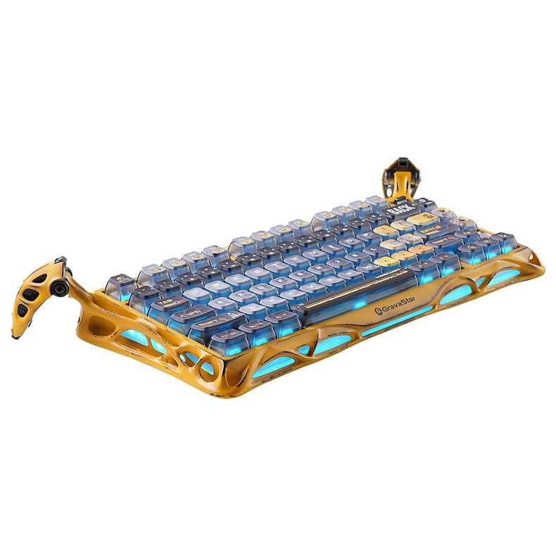 Клавиатура механическая GravaStar Mercury K1 Pro 80keys, GravaStar x Kailh Speedy Mint, BT/WL/USB, желтый