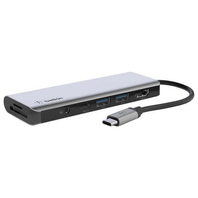 Хаб Belkin USB-C 7в1 Ethernet/HDMI/VGA/2хUSB-A/USB-C/SD/microSD/jack3.5