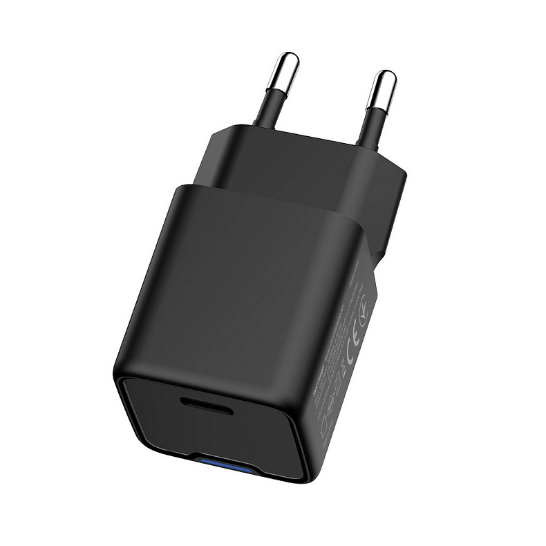 Сетевое зарядное устройство ColorWay GaN Mini 25W PD Port PPS USB-C Black (CW-CHS052PD-BK)