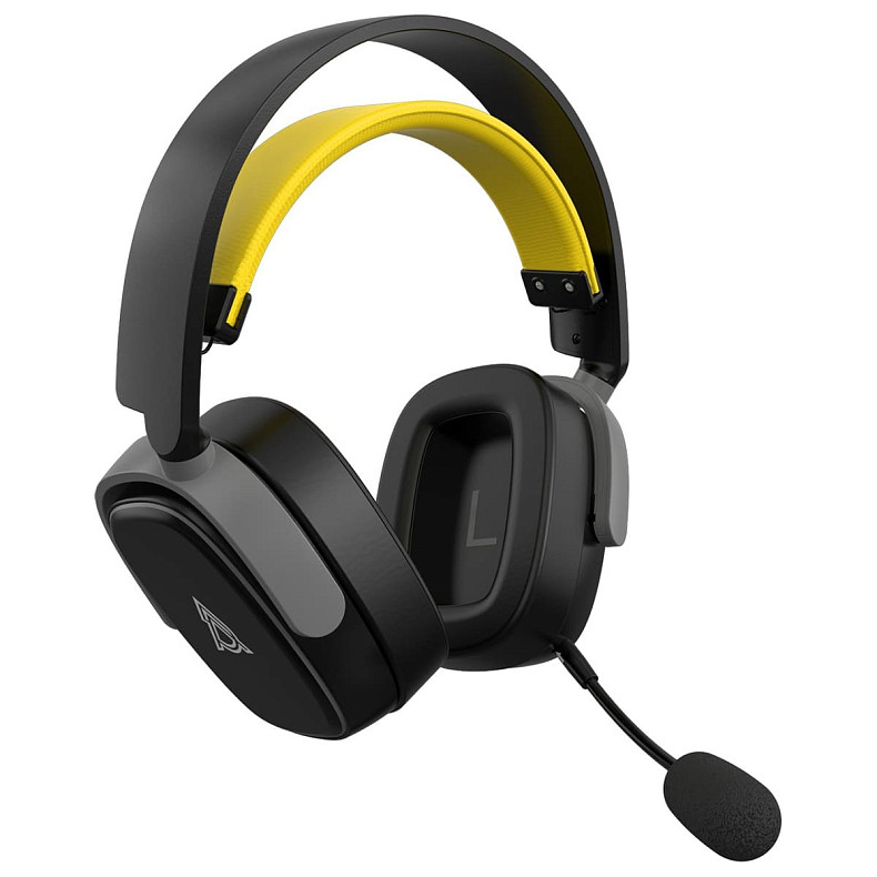 Бездротова ігрова гарнітура Ajazz AHM09 MAX Black Gray Yellow (AHM09-MAX-BGY)