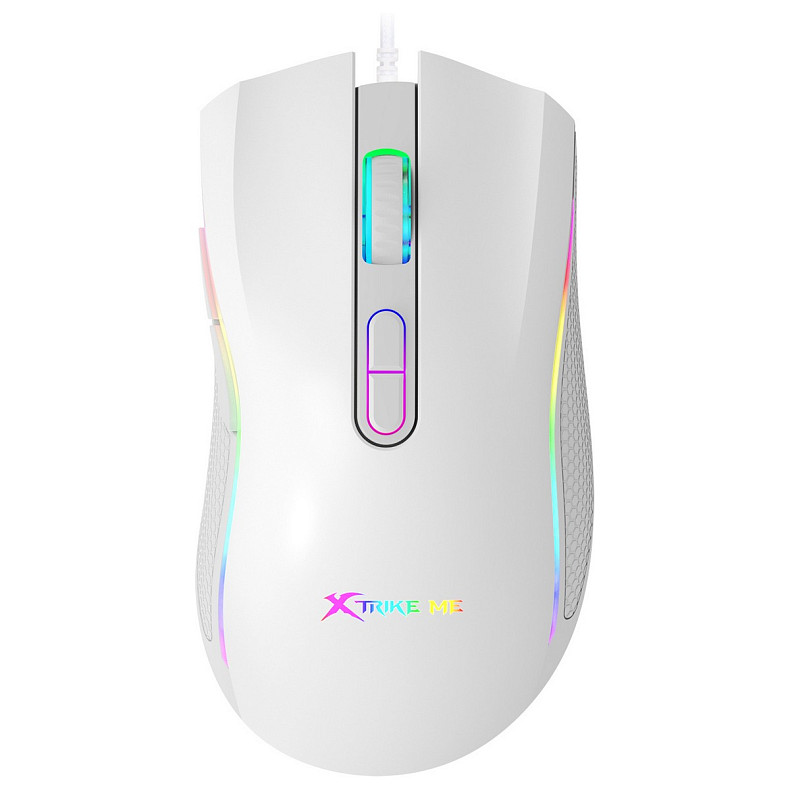 Мишка XTRIKE ME GM-314, ігрова 7200dpi, 7кн, RGB, біла