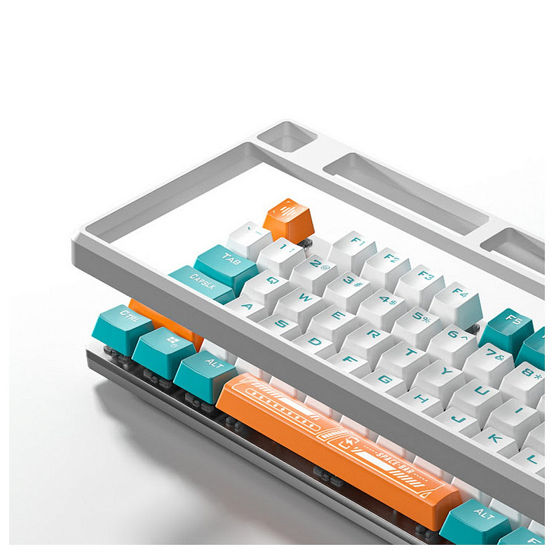 Клавіатура Aula Mechanical F2088 PRO White/Blue, plus 9 Orange keys KRGD blue (6948391234908)