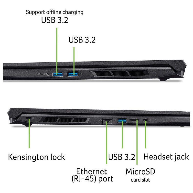 Ноутбук Acer Nitro V 16 ANV16-72 16" WUXGA IPS, Intel 7-240H, 32GB, F1TB, NVD5070-8, Lin, черный