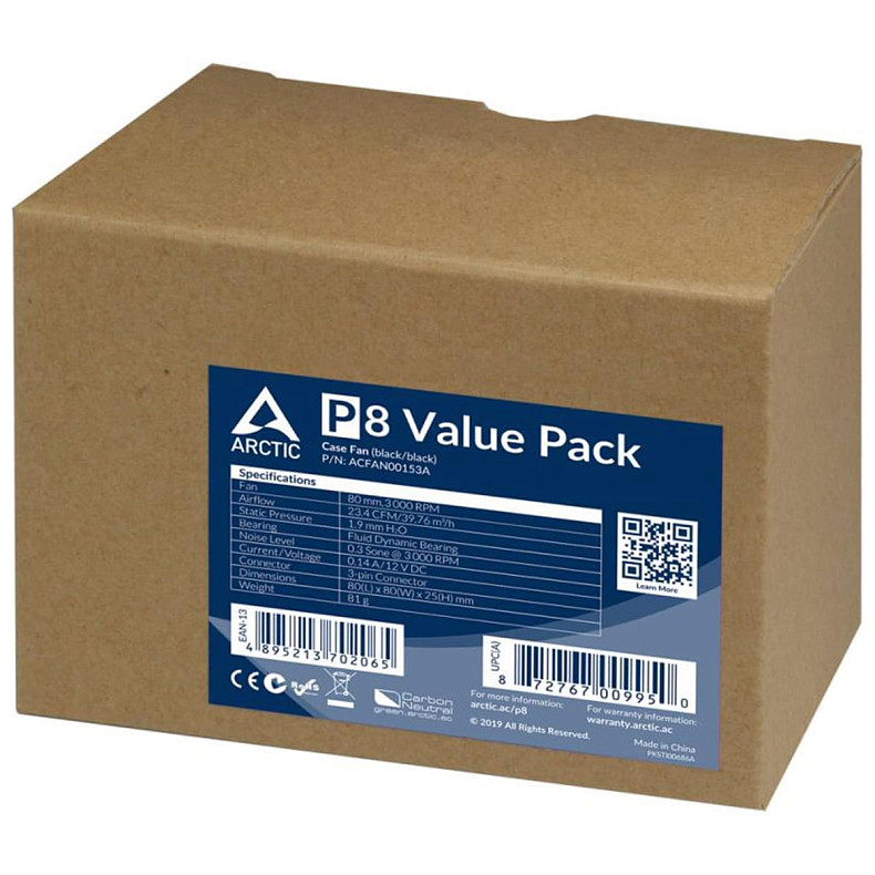 Вентилятор для корпуса Arctic 80MM 5PCS ACFAN00153A