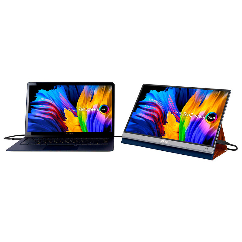 Монітор портативний Asus 15.6" ZenScreen MQ16AH mHDMI, 2xUSB-C, OLED, 1ms, DCI-P3 100%, HDR10