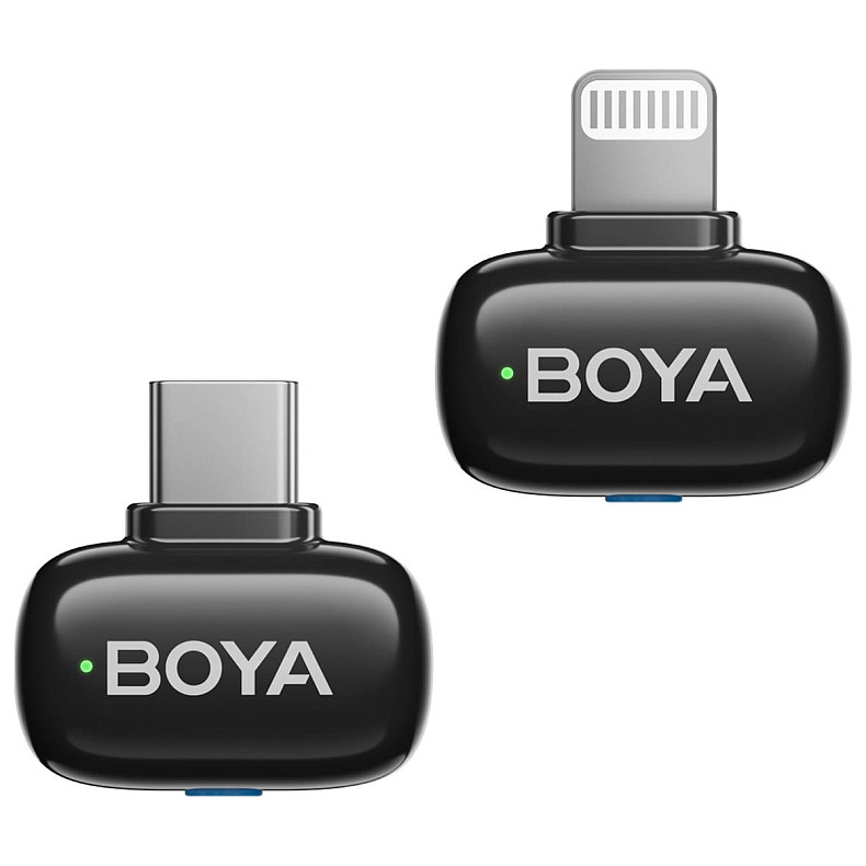 Бездротовий петличний мікрофон BOYA mini-12 Type-C/Lightning Black