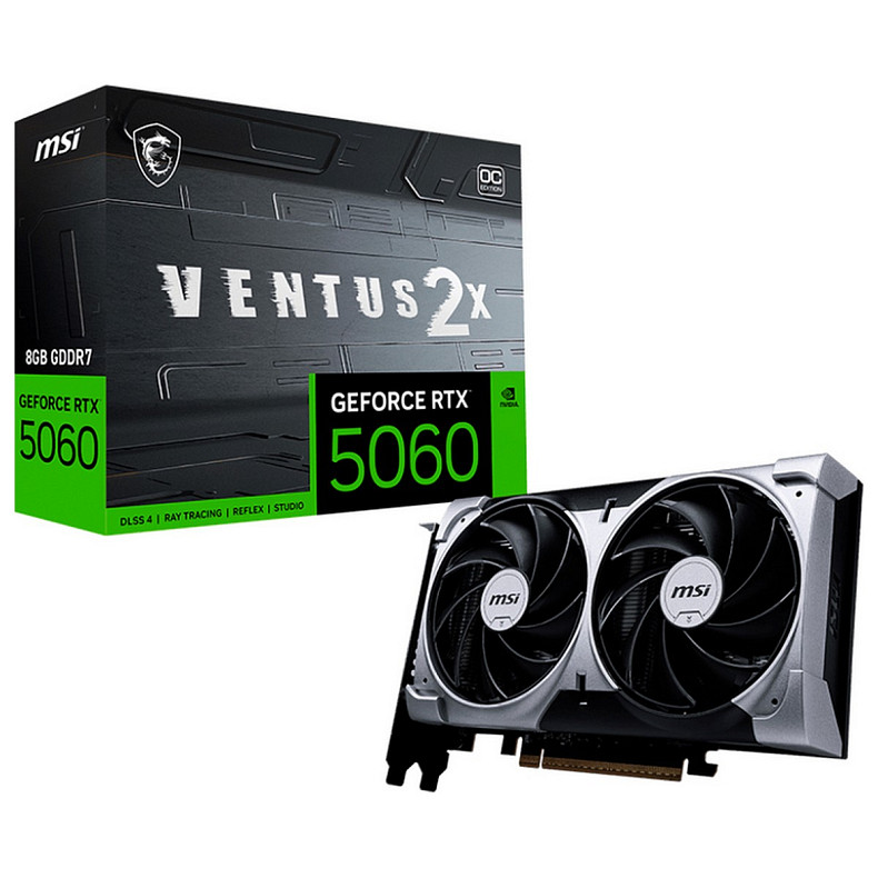 Видеокарта MSI GeForce RTX 5060 8GB GDDR7 VENTUS 2X OC WHITE