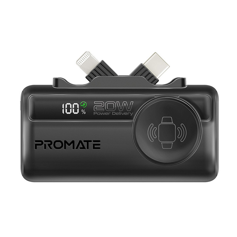 Универсальная мобильная батарея Promate PowerUp-Trio 5000mAh 20W Black