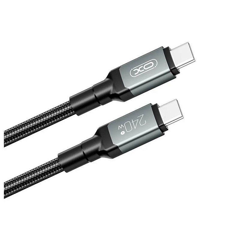 Кабель XO USB Type-C - USB Type-C (M/M), 5А, 240W, 2 м, Black (NB-Q264B-CC.black)