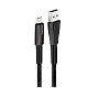 Кабель ColorWay USB-USB Type-C (zinc alloy + led), 2.4А, 1м, Black (CW-CBUC035-BK)