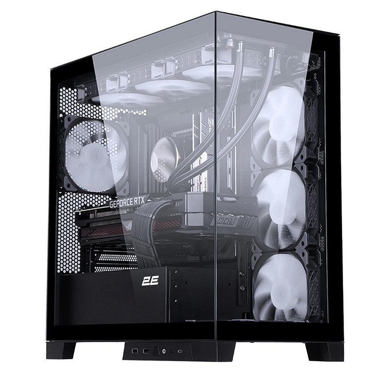 Корпус 2E Gaming Fantom GK701B, без БП, 2xUSB 3.0, 1xUSB Type-C, 4x120mm ARGB, controller with remote