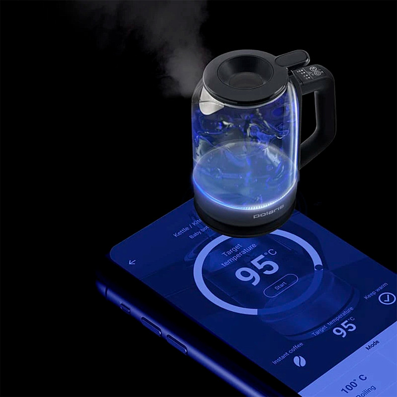 Електрочайник Polaris PWK 17107CGLD WIFI IQ Home Чорний