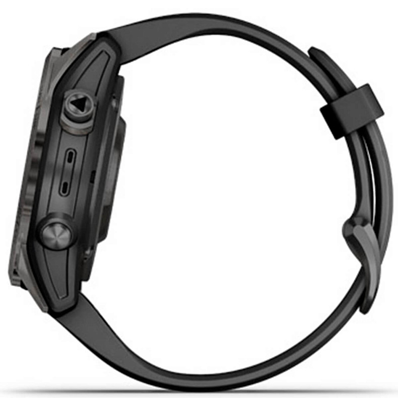 Спортивний годинник GARMIN Fenix 7S Pro Sapphire Solar Carbon Gray Titanium with Black Silicone