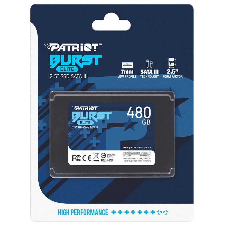 SSD диск Patriot Burst Elite 480GB 2.5" SATAIII TLC (PBE480GS25SSDR)