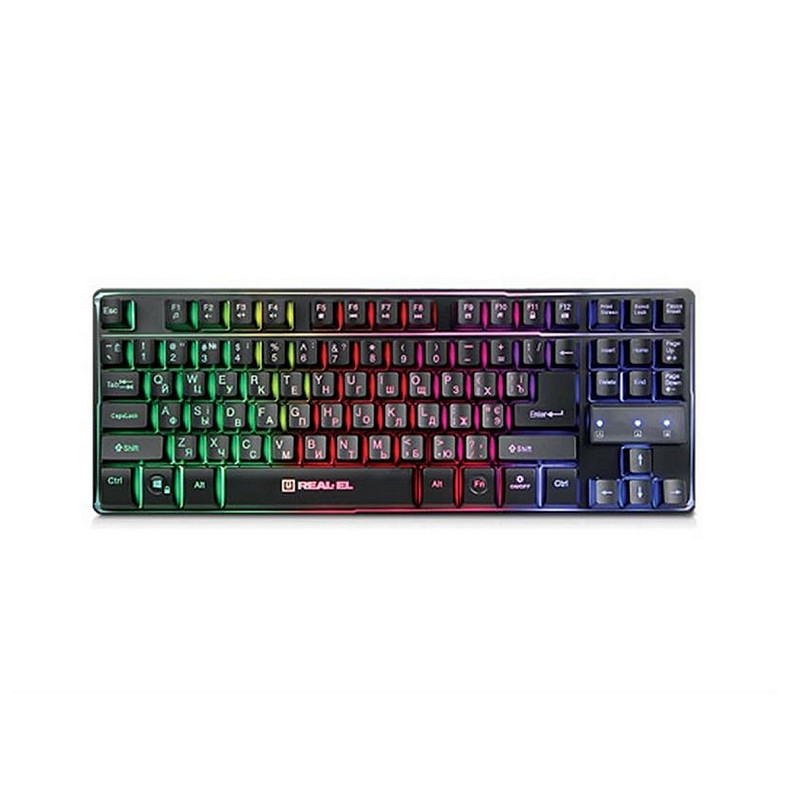 Клавиатура REAL-EL Gaming 8710 TKL Backlit USB черный UAH