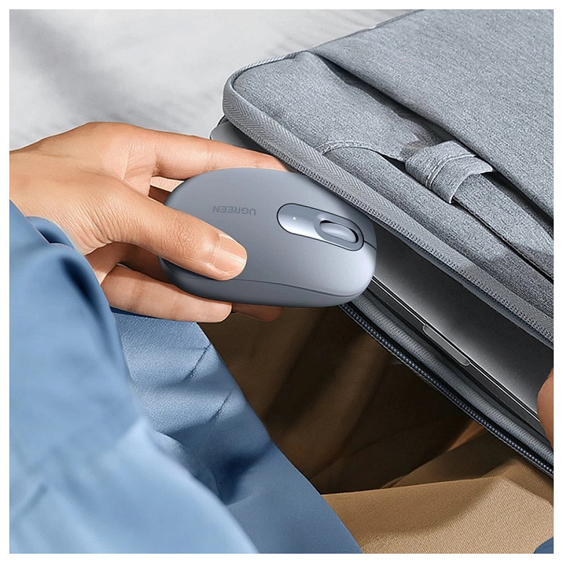 Мишка UGREEN MU105, 2400dpi., 3кн., Світло-синя