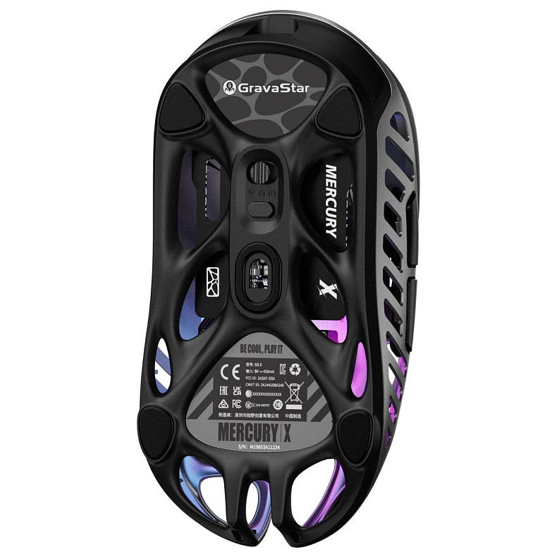 Миша GravaStar Mercury X, BT/WL/USB-A, RGB, сірий