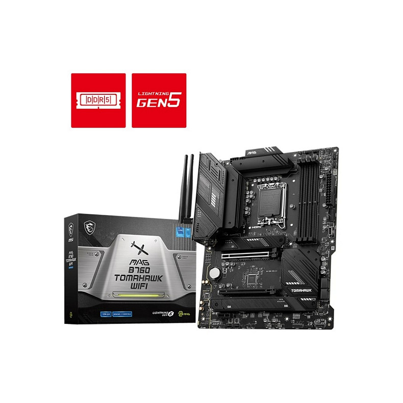 Материнcька плата MSI MAG B760 TOMAHAWK WIFI s1700 B760 4xDDR5 M.2 HDMI DP Wi-Fi BT ATX