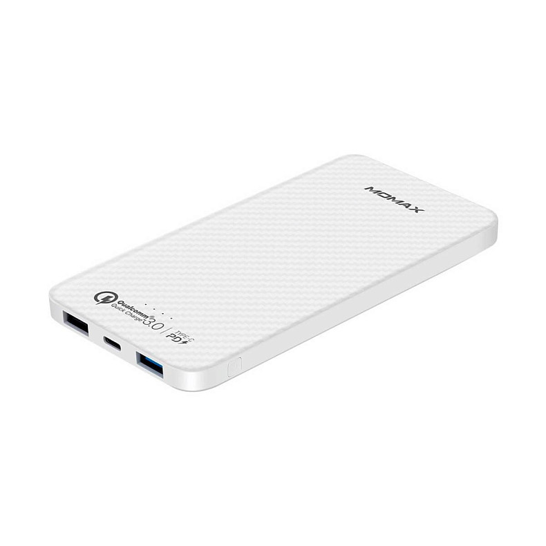 Универсальная мобильная батарея MOMAX iPower Minimal PD Quick Charge External Battery Pack 10000mAh White (IP65W)