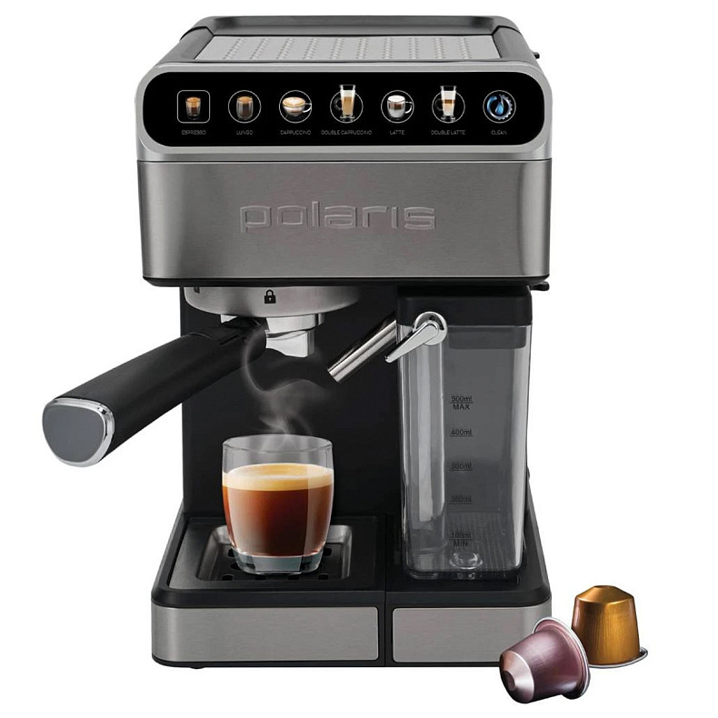 Кофеварка эспрессо Polaris PCM 1575 WIFI IQ Home Нержавеющая сталь