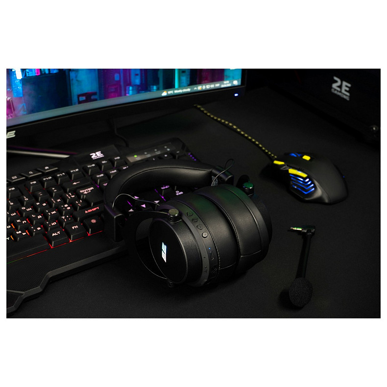 Комп'ютерна гарнітура 2E GAMING HG360 RGB WL 7.1 Black (2E-HG360BK-WL)