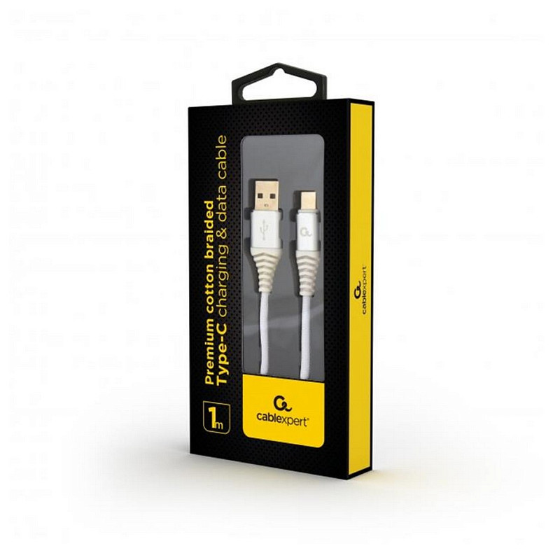 Кабель Cablexpert (CC-USB2B-AMCM-1M-BW2) USB 2.0 A - USB Type-C, преміум, 1м, білий