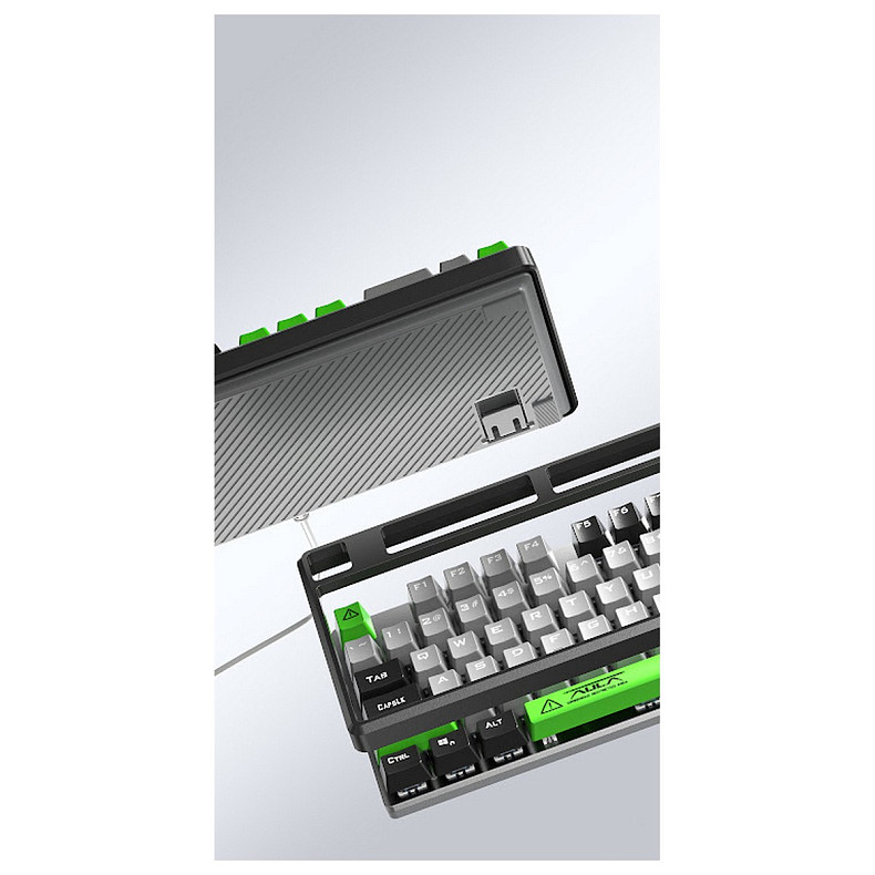 Клавиатура Aula Mechanical F2088 PRO Black/Gray, plus 9 Green keys KRGD blue (6948391234892)