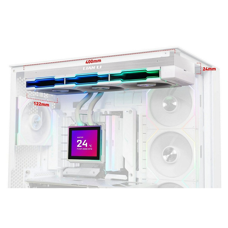 Система водяного охолодження Lian Li HydroShift II LCD-S 360TL White (G89.GHS2LCDS36TW.00)